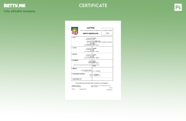 модерен стил Латвија од витално значење извод од матична книга на родените Шаб